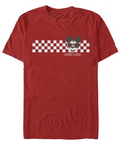 Men's Mickey Checkers Short Sleeve Crew T-shirt Red $14.35 T-Shirts