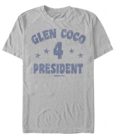 Men's Glen Coco 4 President Text Short Sleeve T- shirt Silver $17.84 T-Shirts