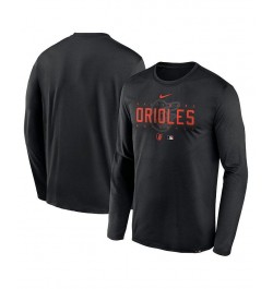 Men's Black Baltimore Orioles Authentic Collection Team Logo Legend Performance Long Sleeve T-shirt $26.95 T-Shirts