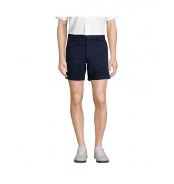 Men's Comfort Waist 6 Inch No Iron Chino Shorts Blue $37.77 Shorts