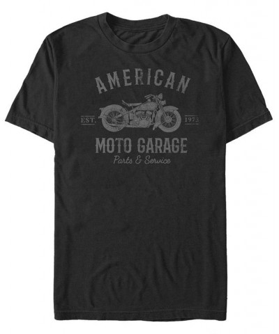 Men's Generic Additude American Moto Garage Short Sleeve T-shirt Black $19.59 T-Shirts